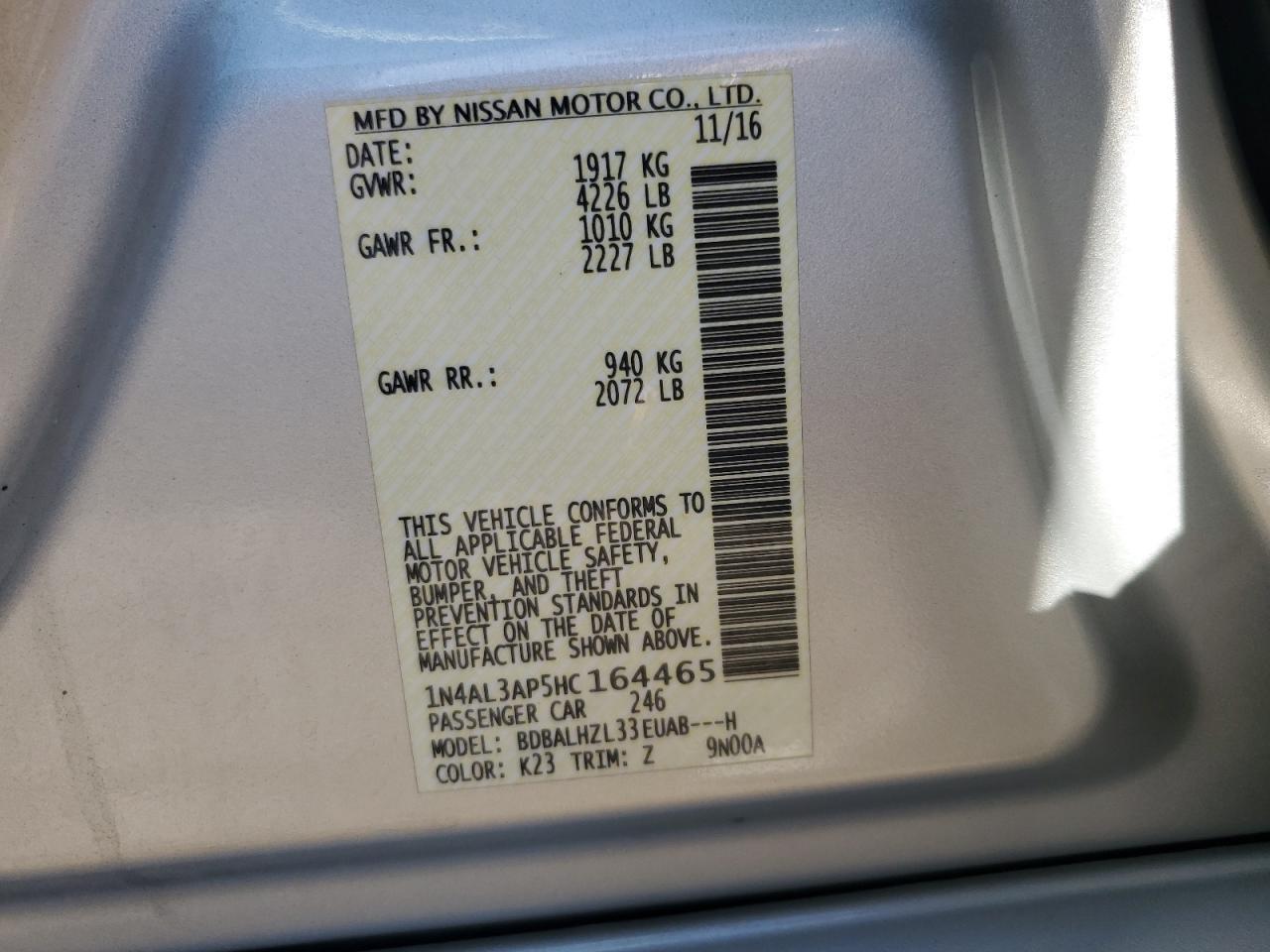 2017 NISSAN ALTIMA