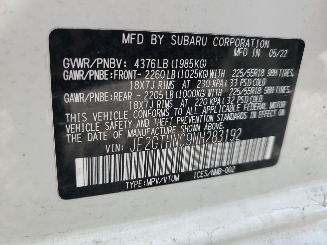2022 SUBARU Crosstrek