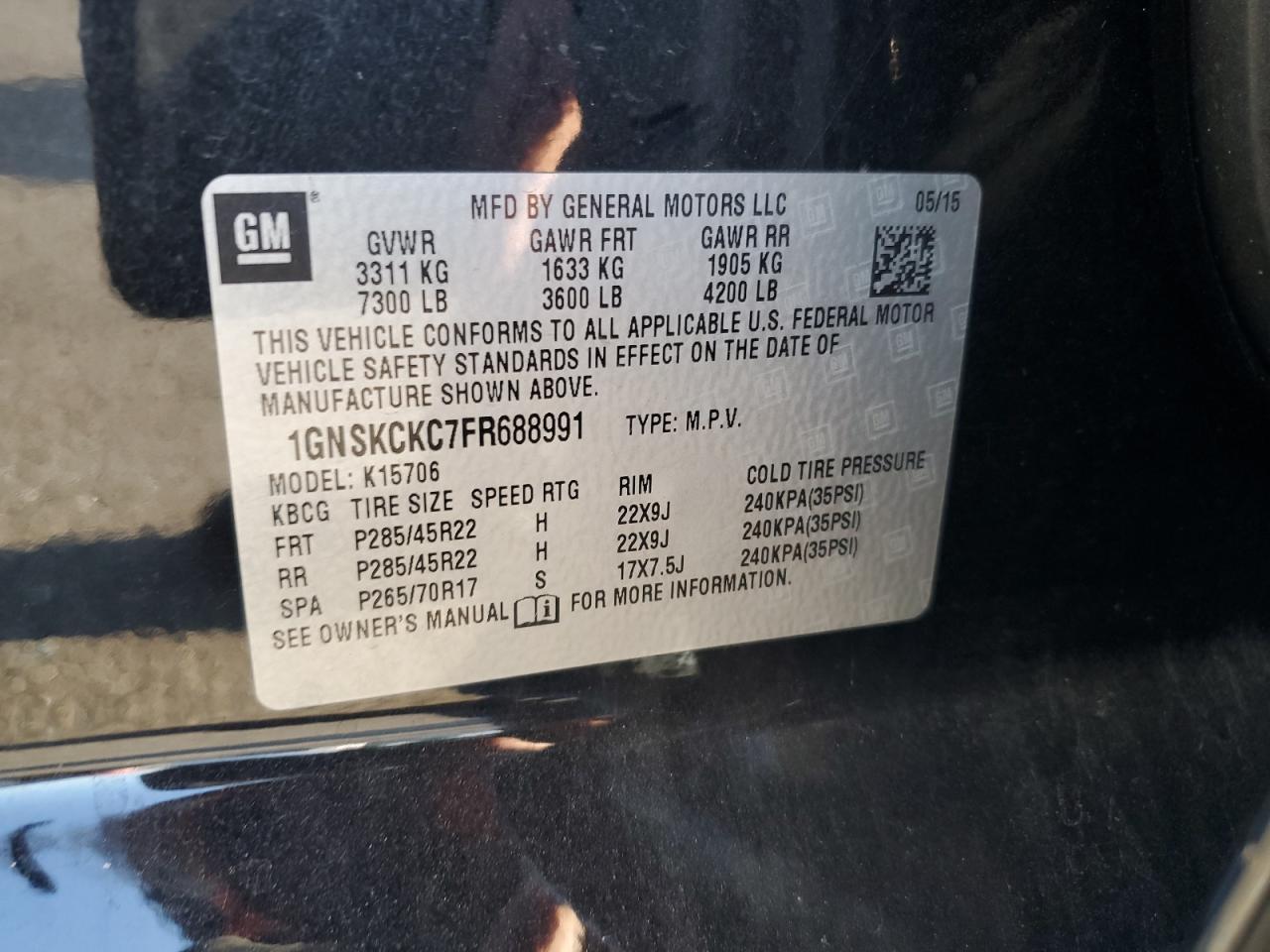 2015 CHEVROLET Tahoe