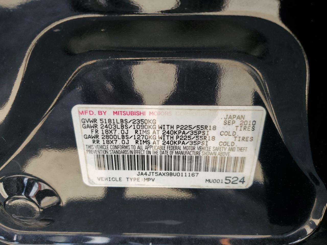 2011 MITSUBISHI outlander