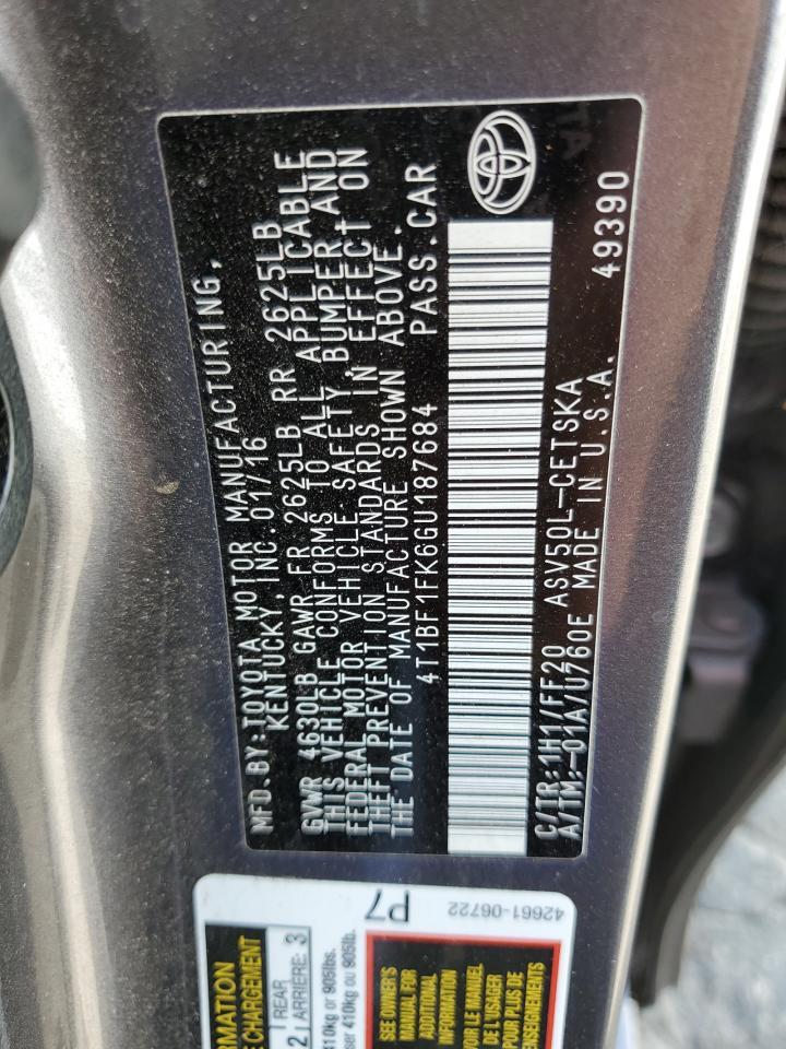2016 TOYOTA CAMRY