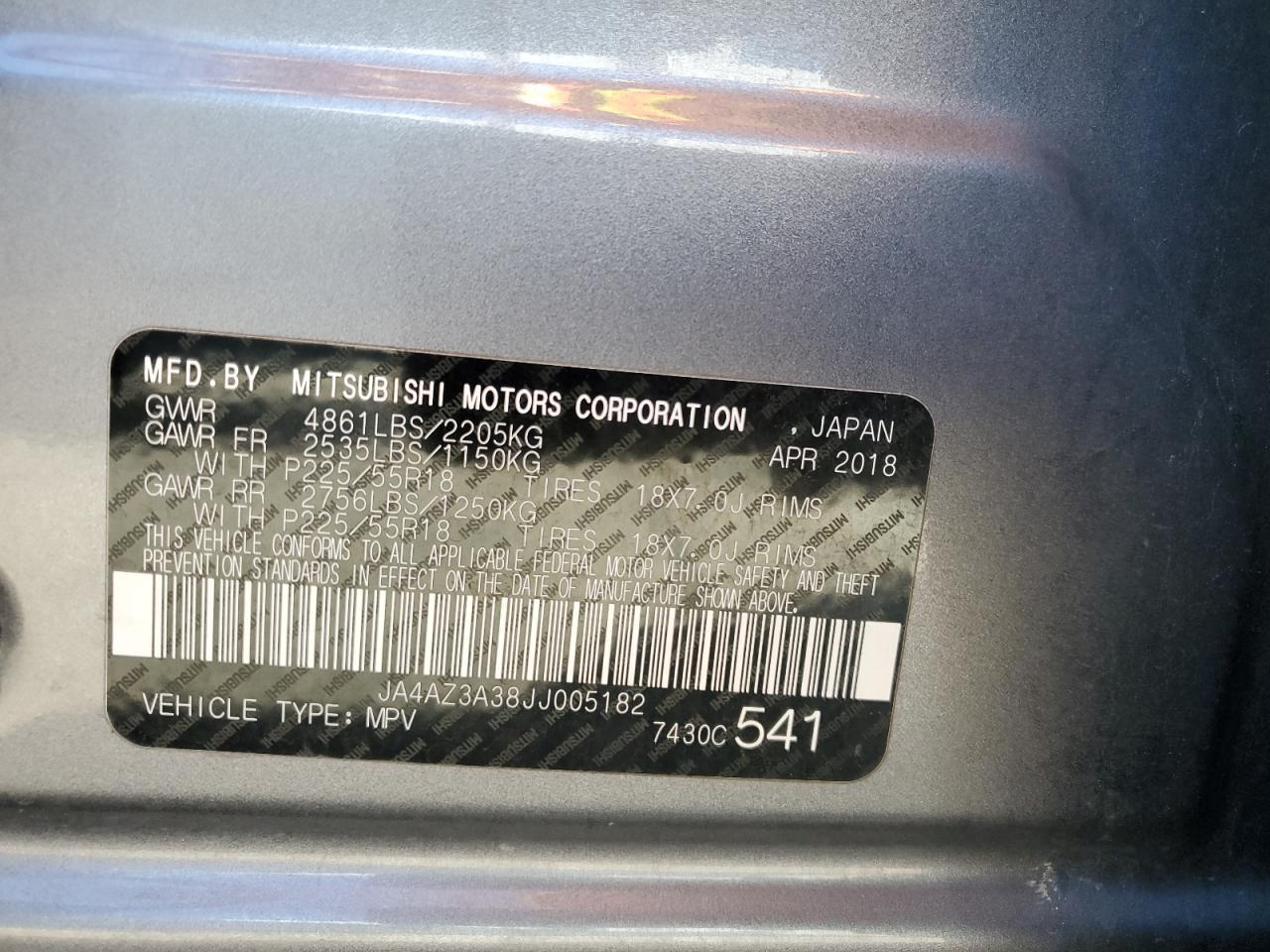2018 MITSUBISHI outlander