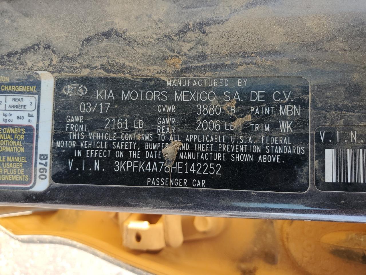 2017 KIA FORTE