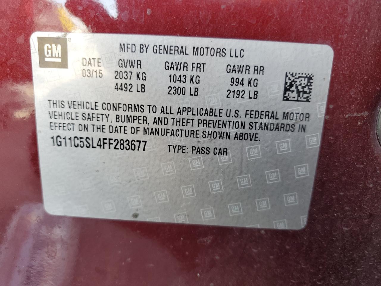 2015 CHEVROLET MALIBU