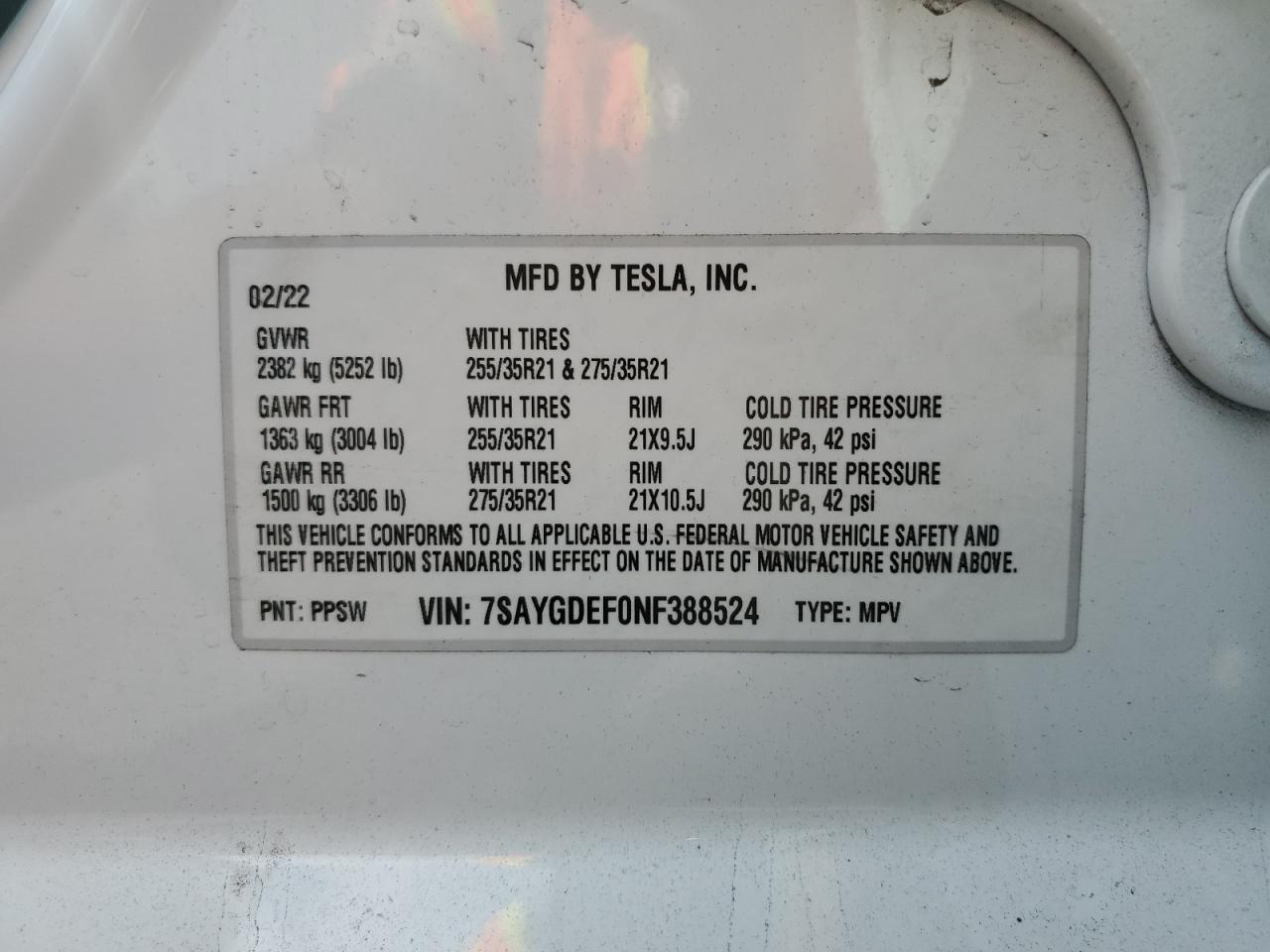 2022 TESLA MODEL Y