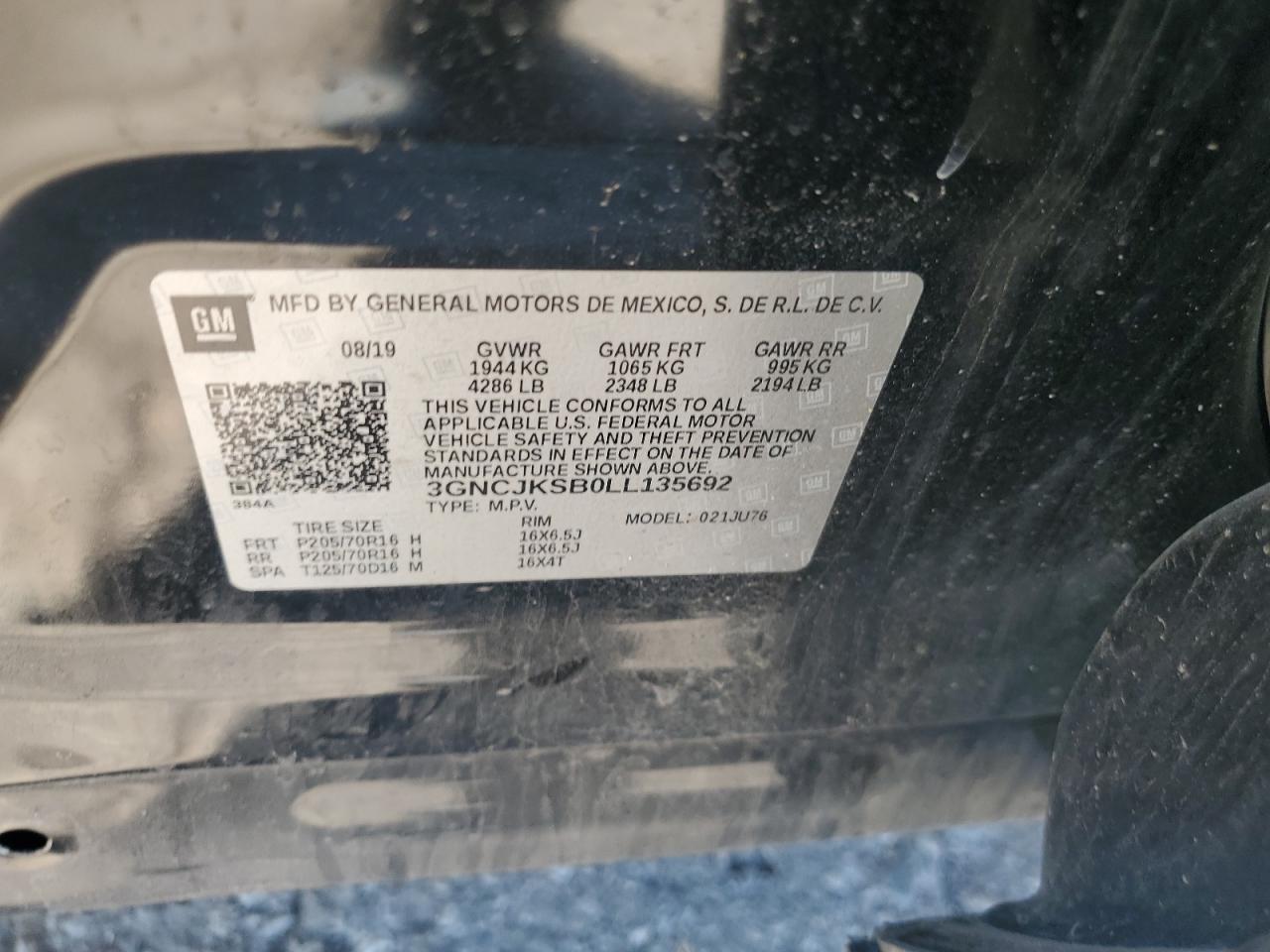 2020 CHEVROLET TRAX