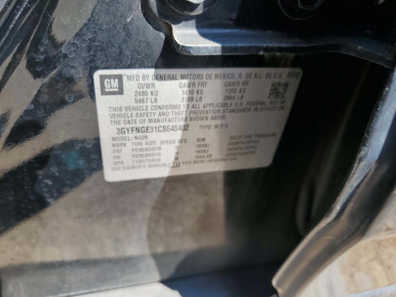 2012 CADILLAC SRX
