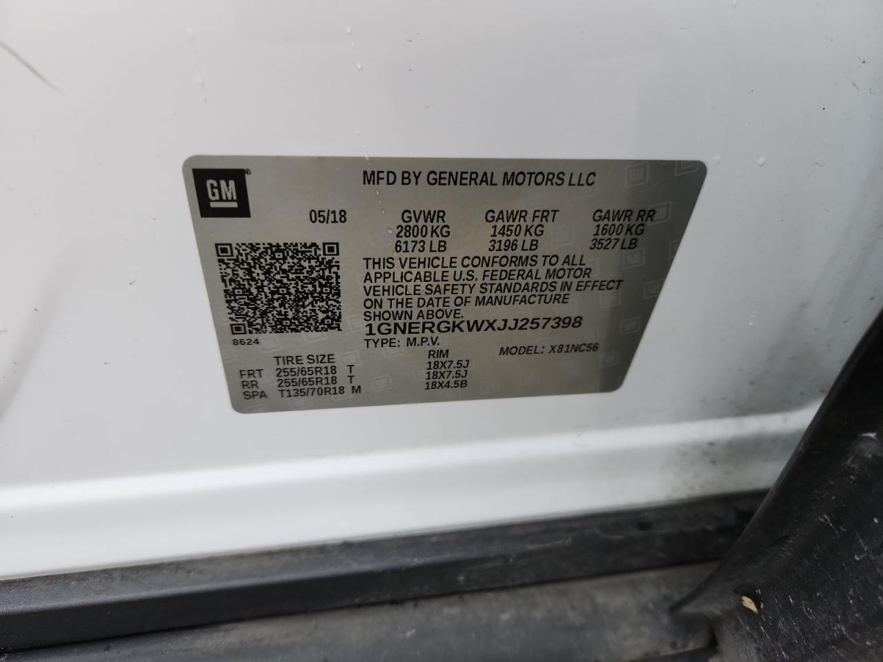 2018 CHEVROLET TRAVERSE