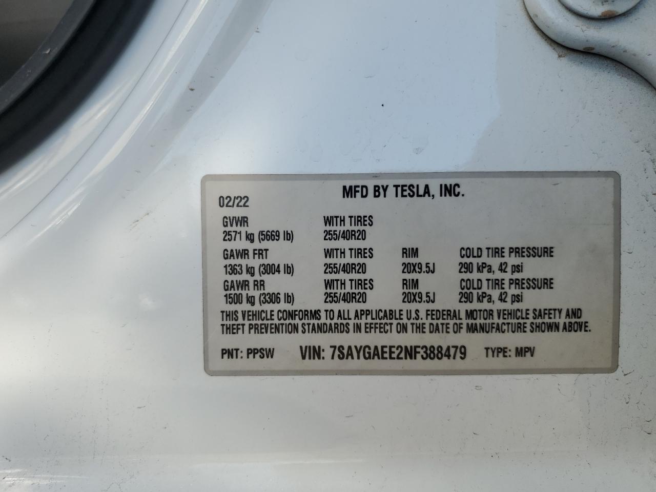 2022 TESLA MODEL Y
