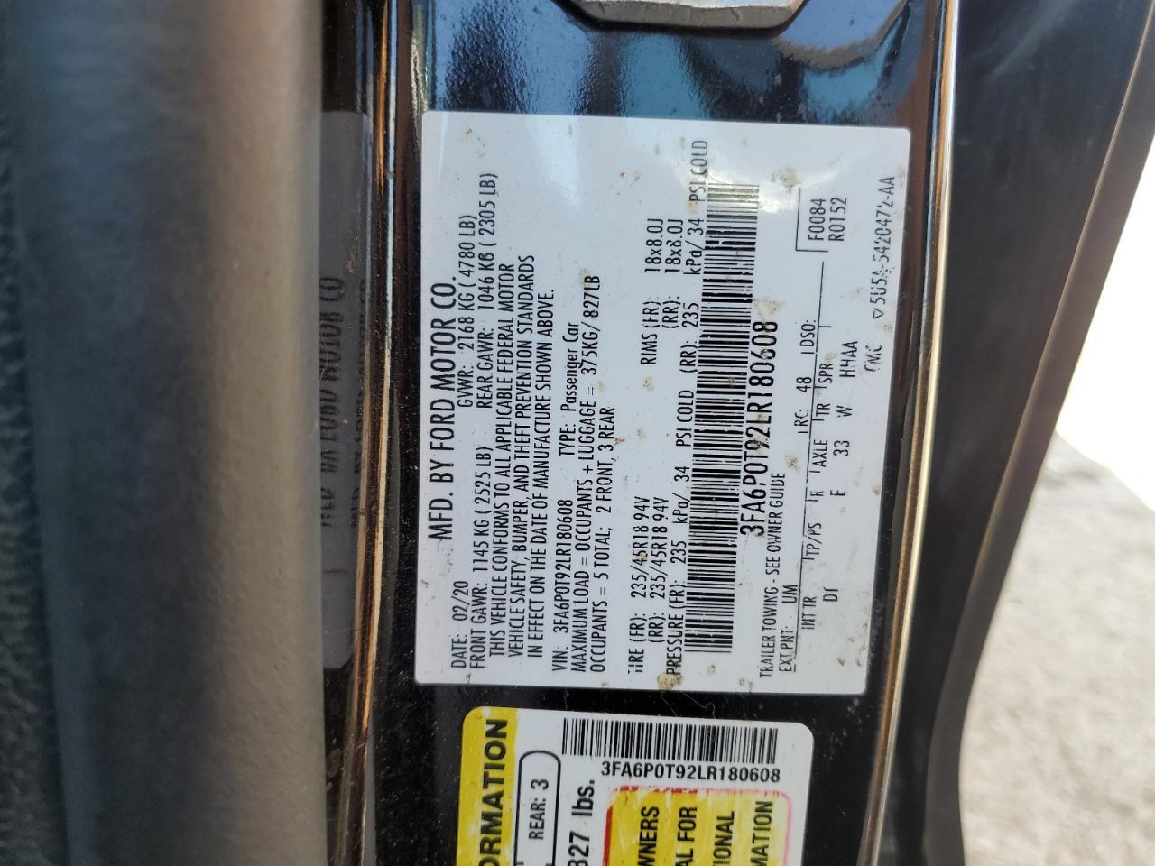 2020 FORD FUSION