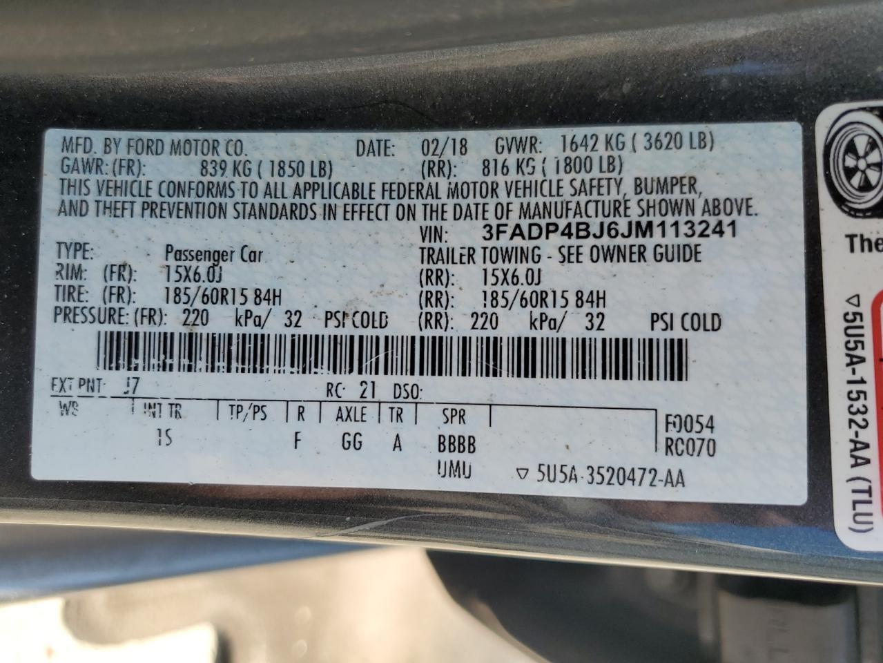 2018 FORD Fiesta