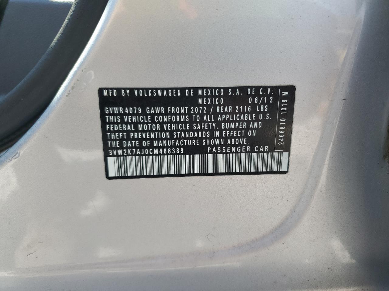 2012 VOLKSWAGEN JETTA