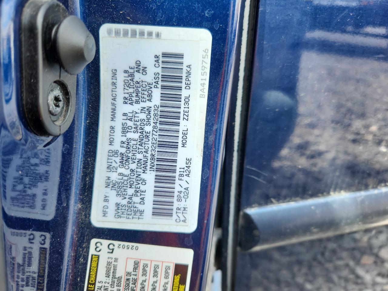 2007 TOYOTA COROLLA