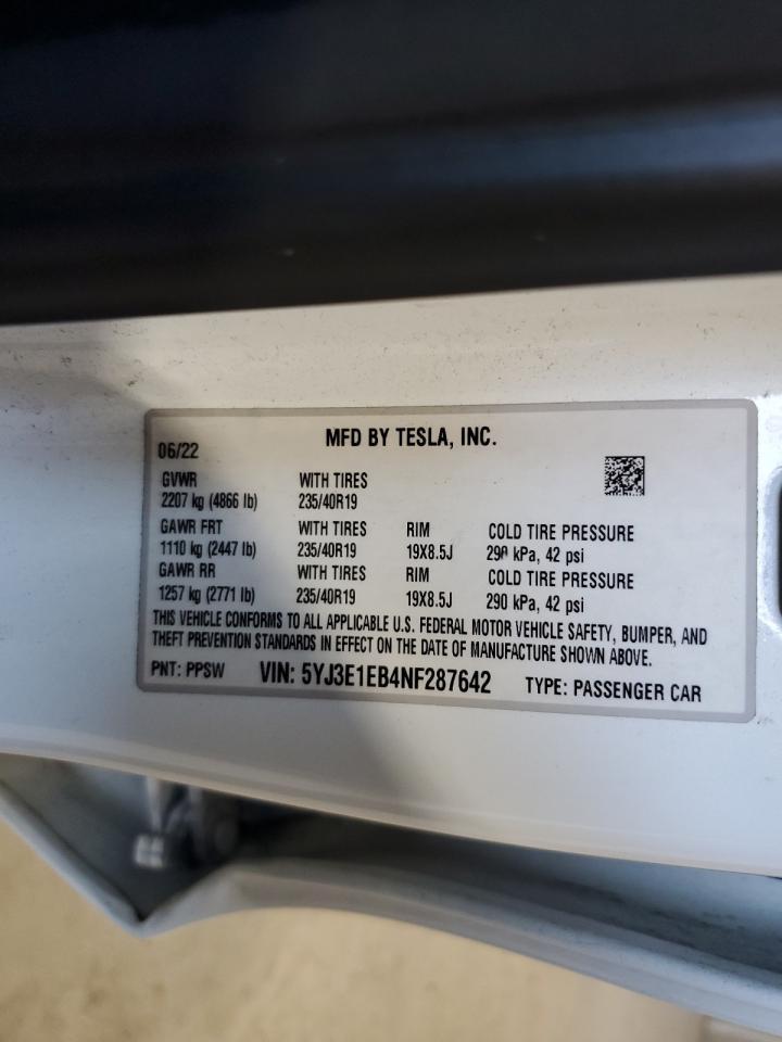 2022 TESLA MODEL 3