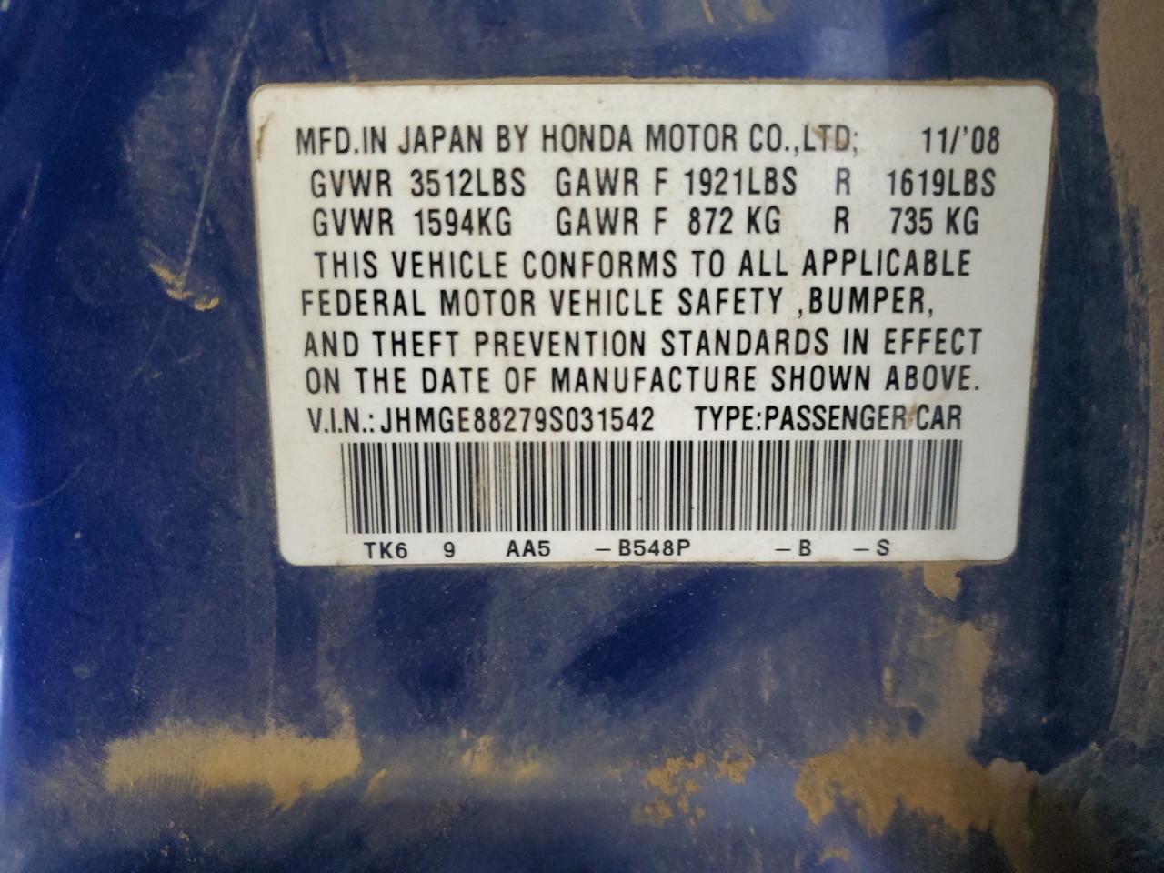 2009 HONDA FIT