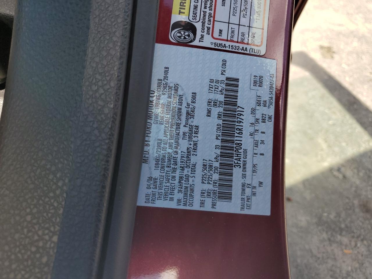 2006 FORD FUSION