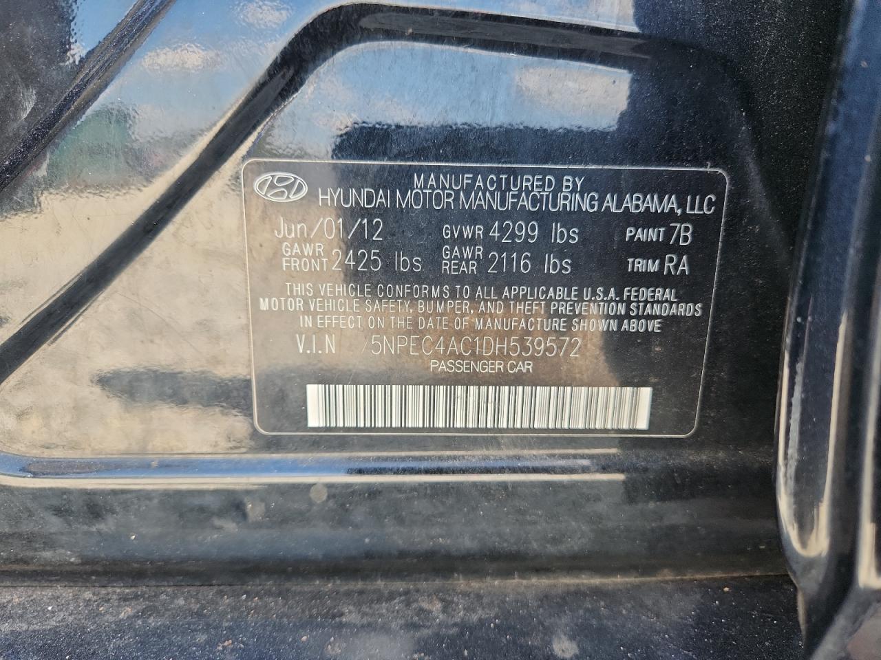 2013 HYUNDAI SONATA