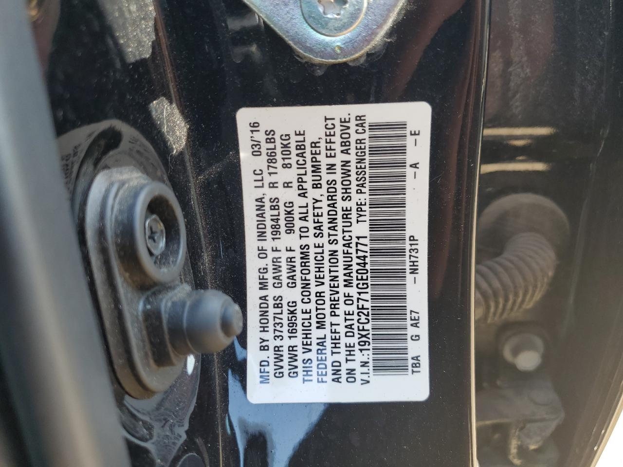 2016 HONDA CIVIC