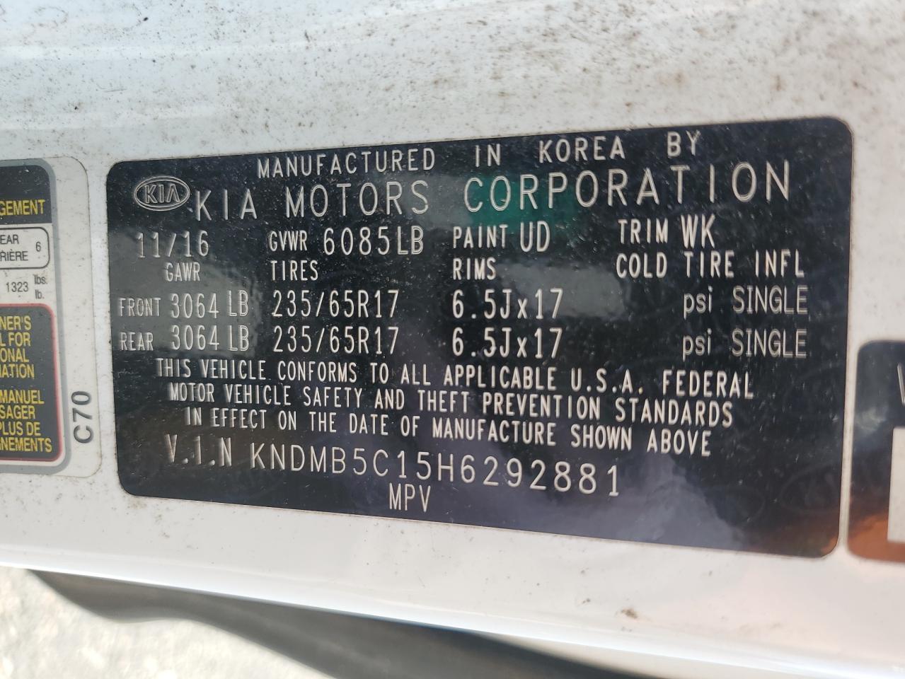 2017 KIA SEDONA