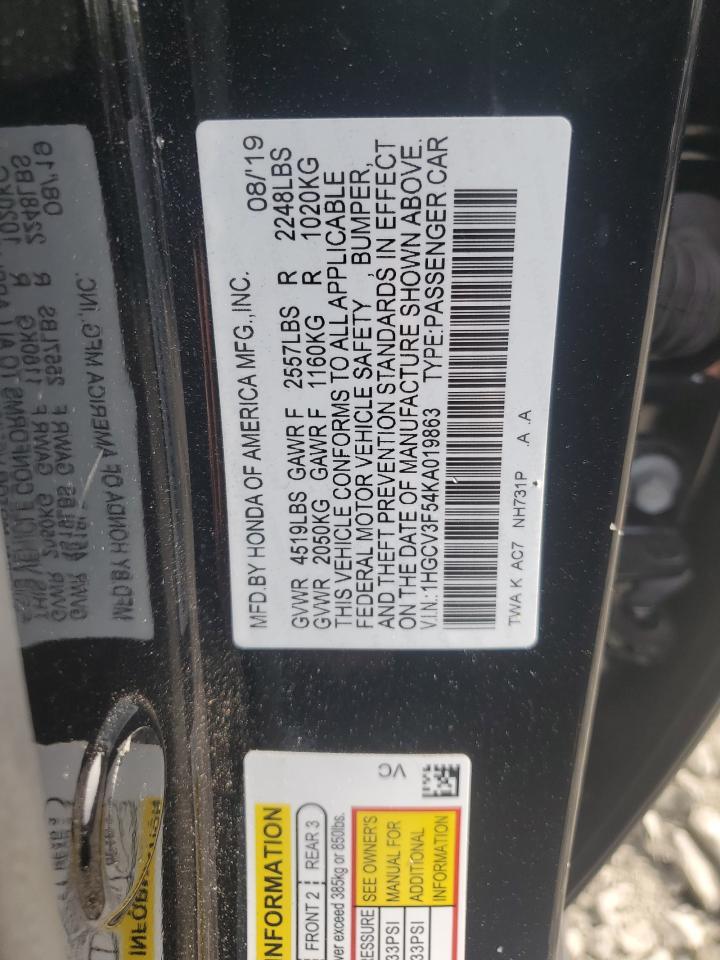 2019 HONDA ACCORD