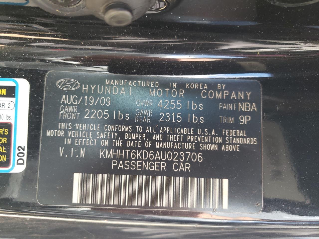 2010 HYUNDAI GENESIS