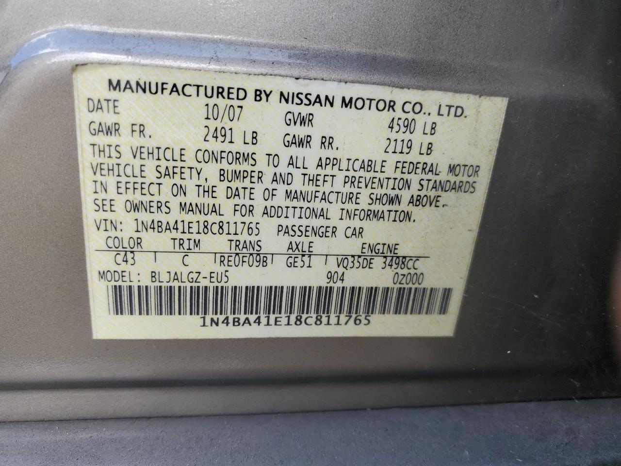 2008 NISSAN Maxima
