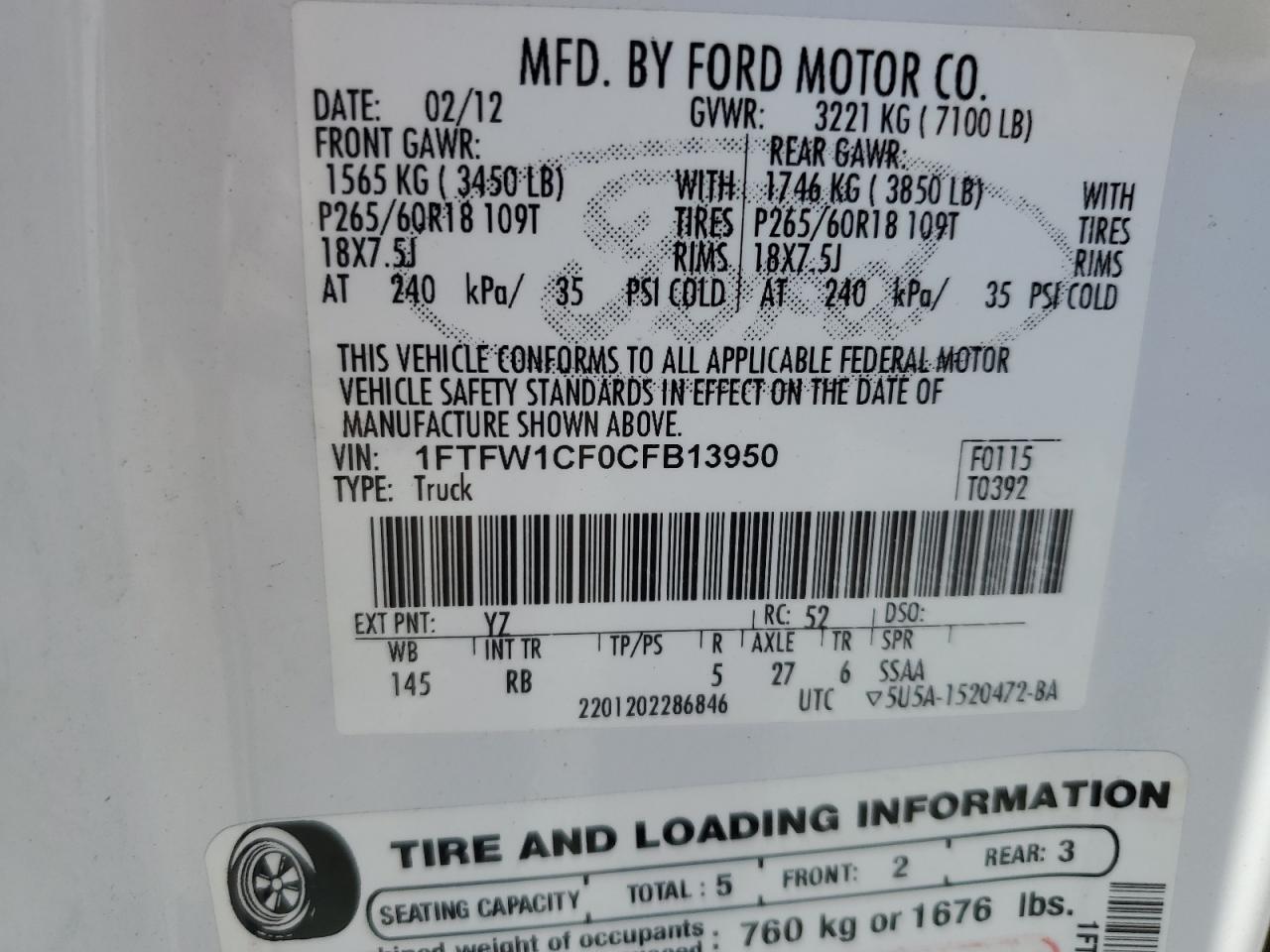 2012 FORD F-150
