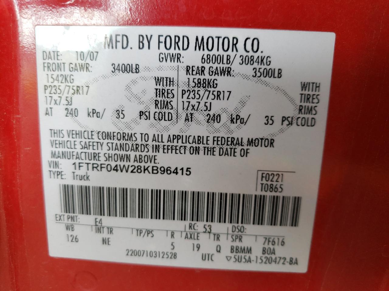 2008 FORD F-150