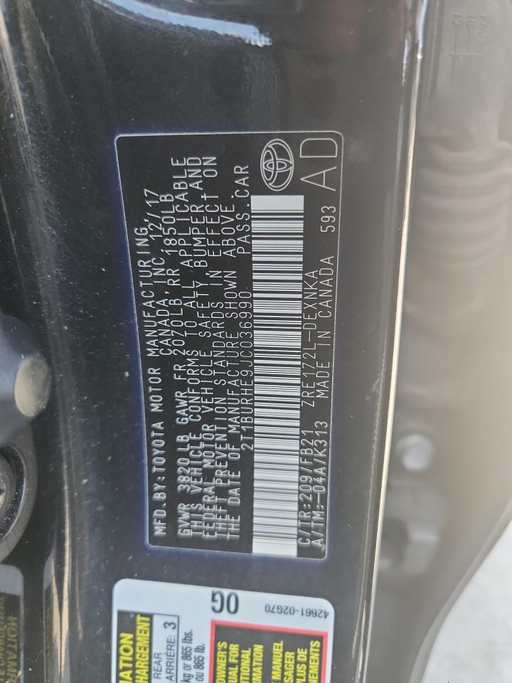 2018 TOYOTA COROLLA