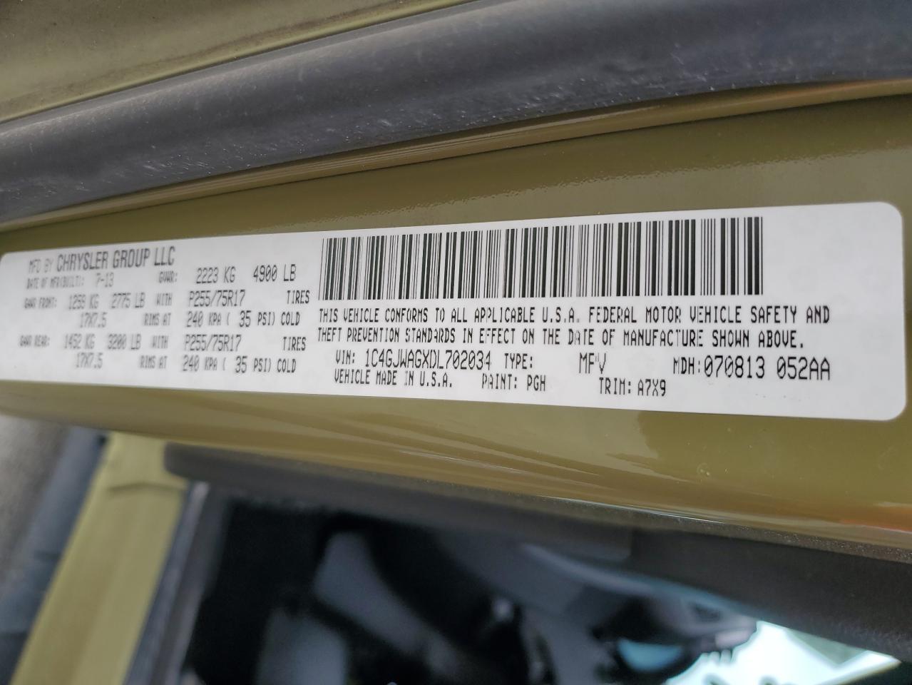 2013 JEEP WRANGLER