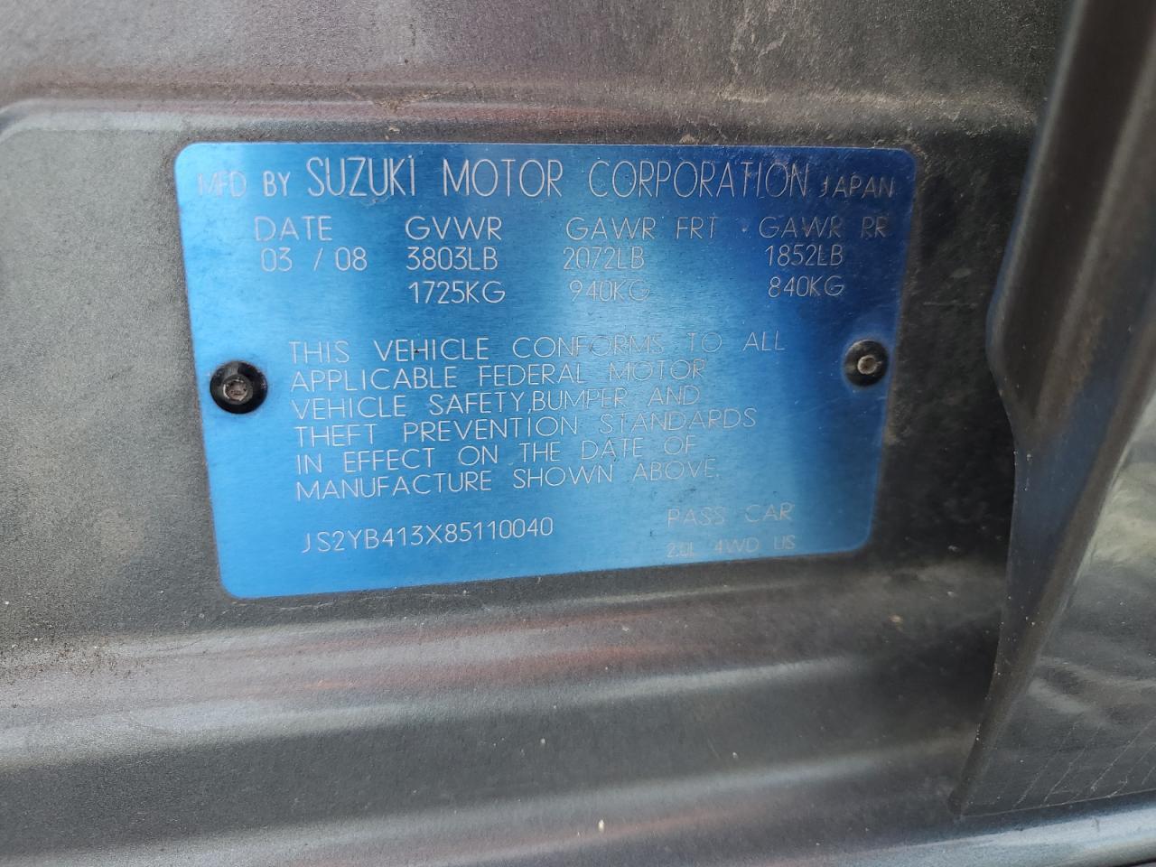 2008 SUZUKI SX4