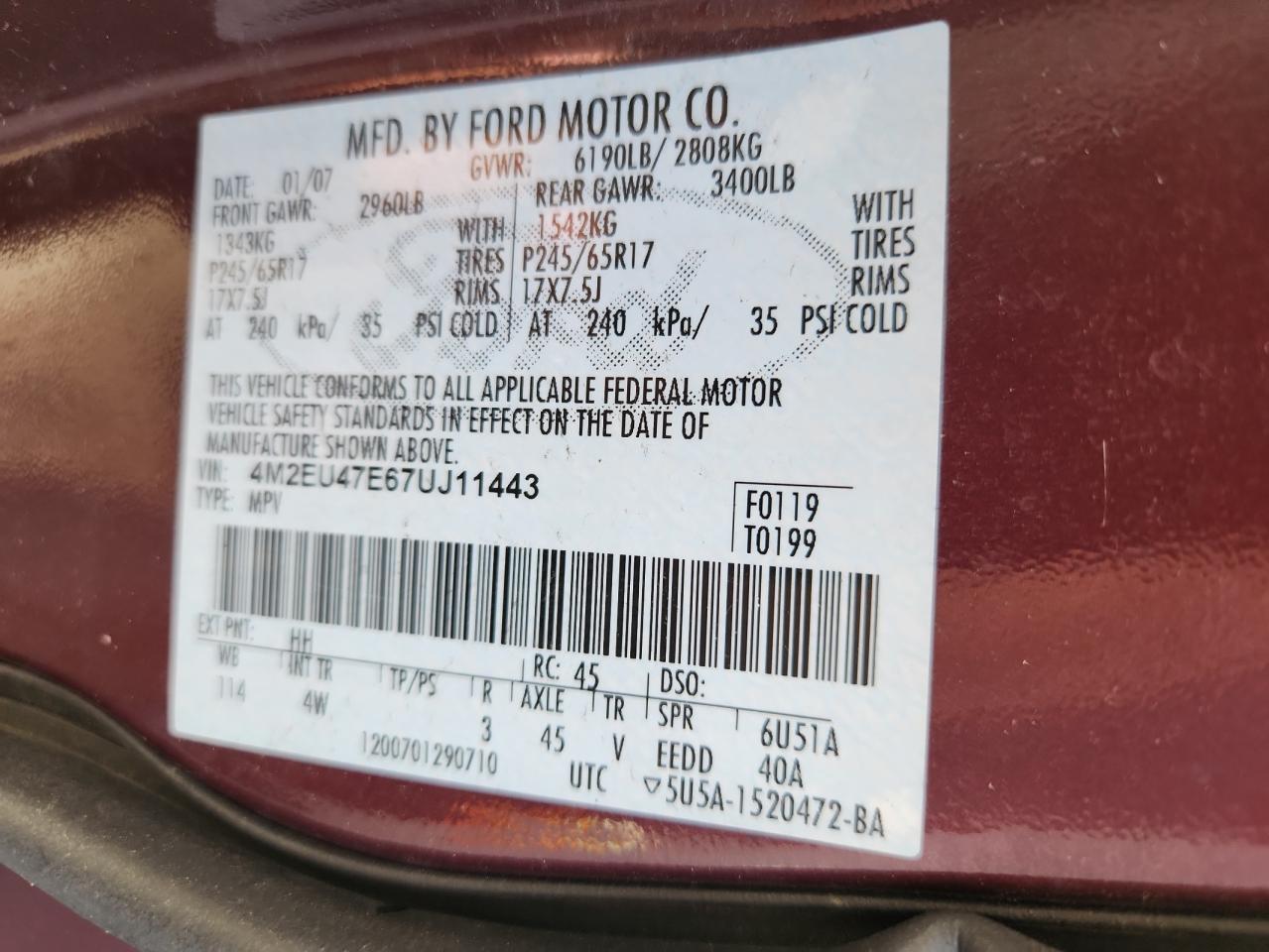 2007 MERCURY Mountaineer