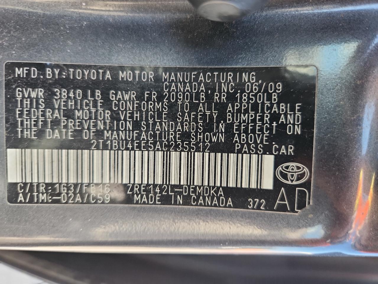 2010 TOYOTA COROLLA