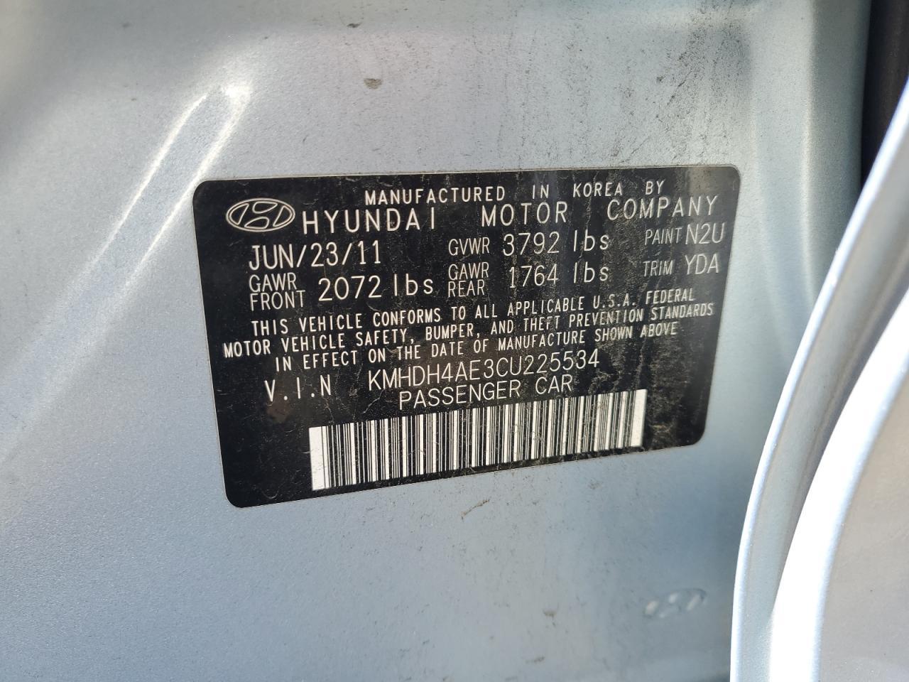 2012 HYUNDAI ELANTRA