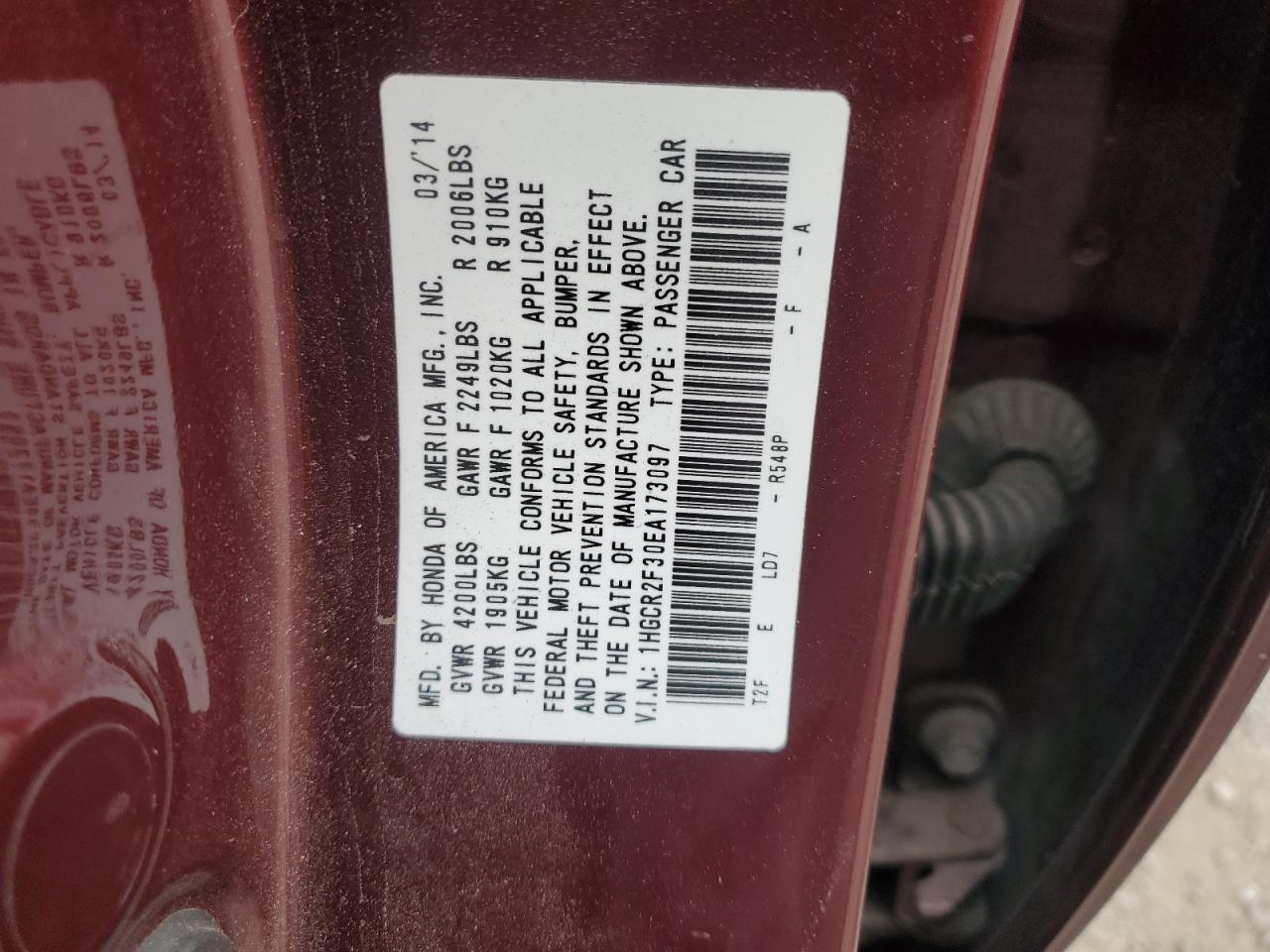 2014 HONDA ACCORD