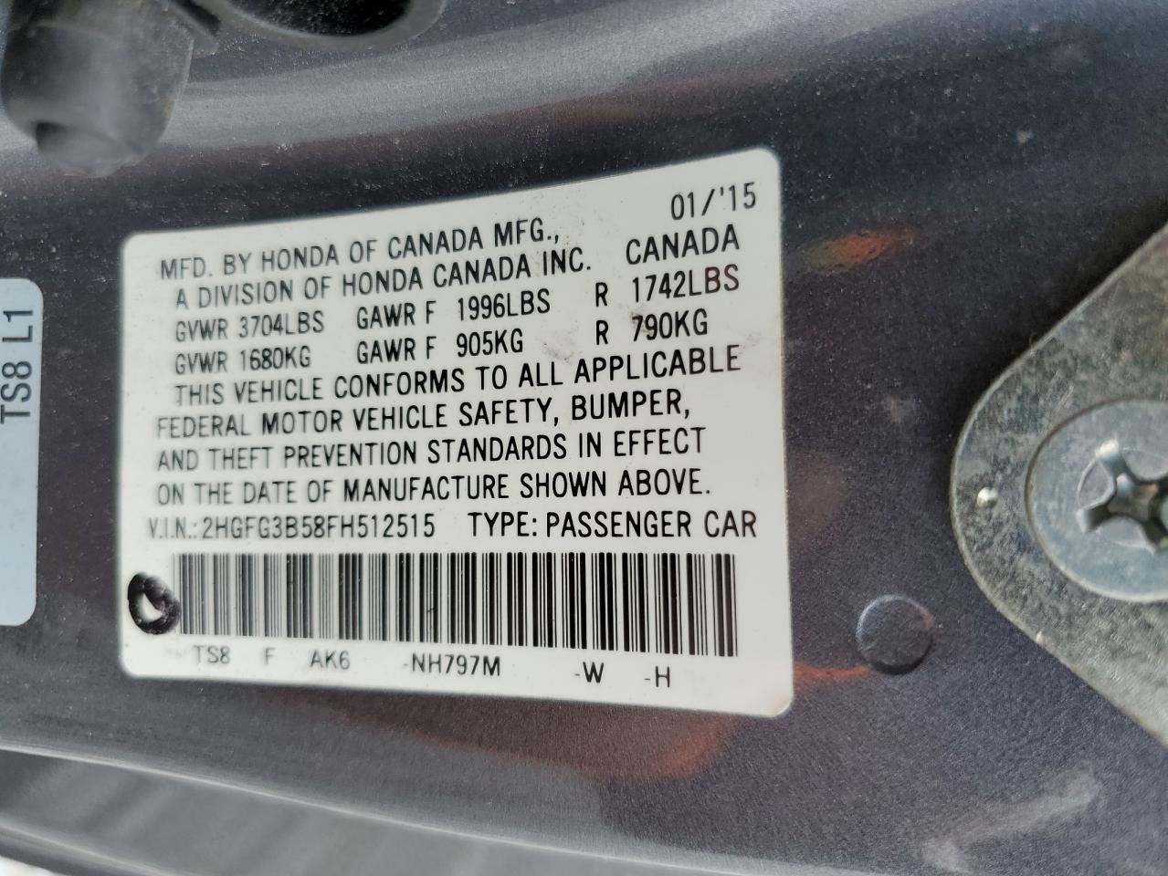 2015 HONDA CIVIC