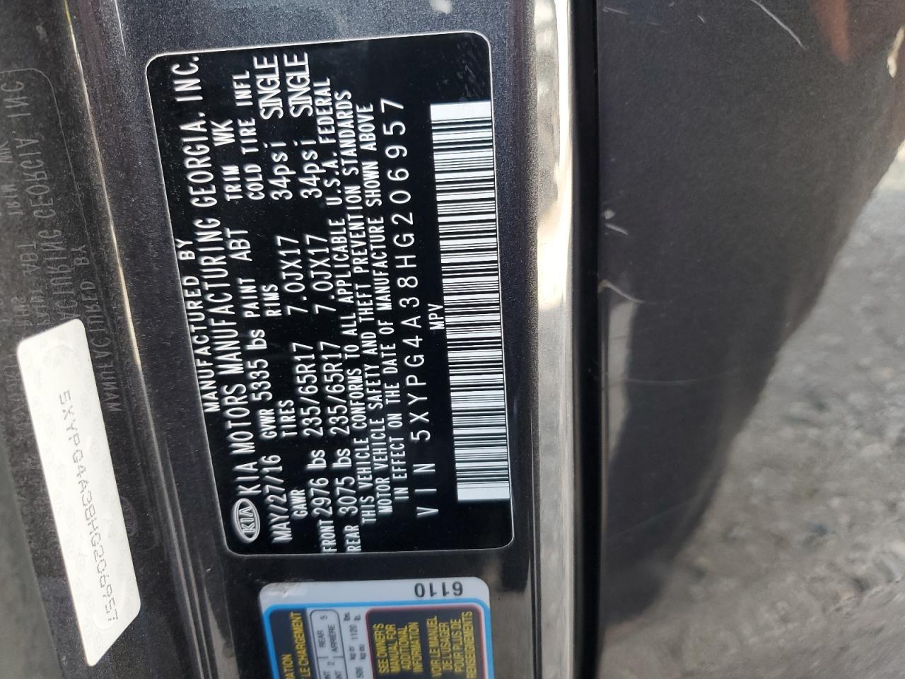 2017 KIA SORENTO