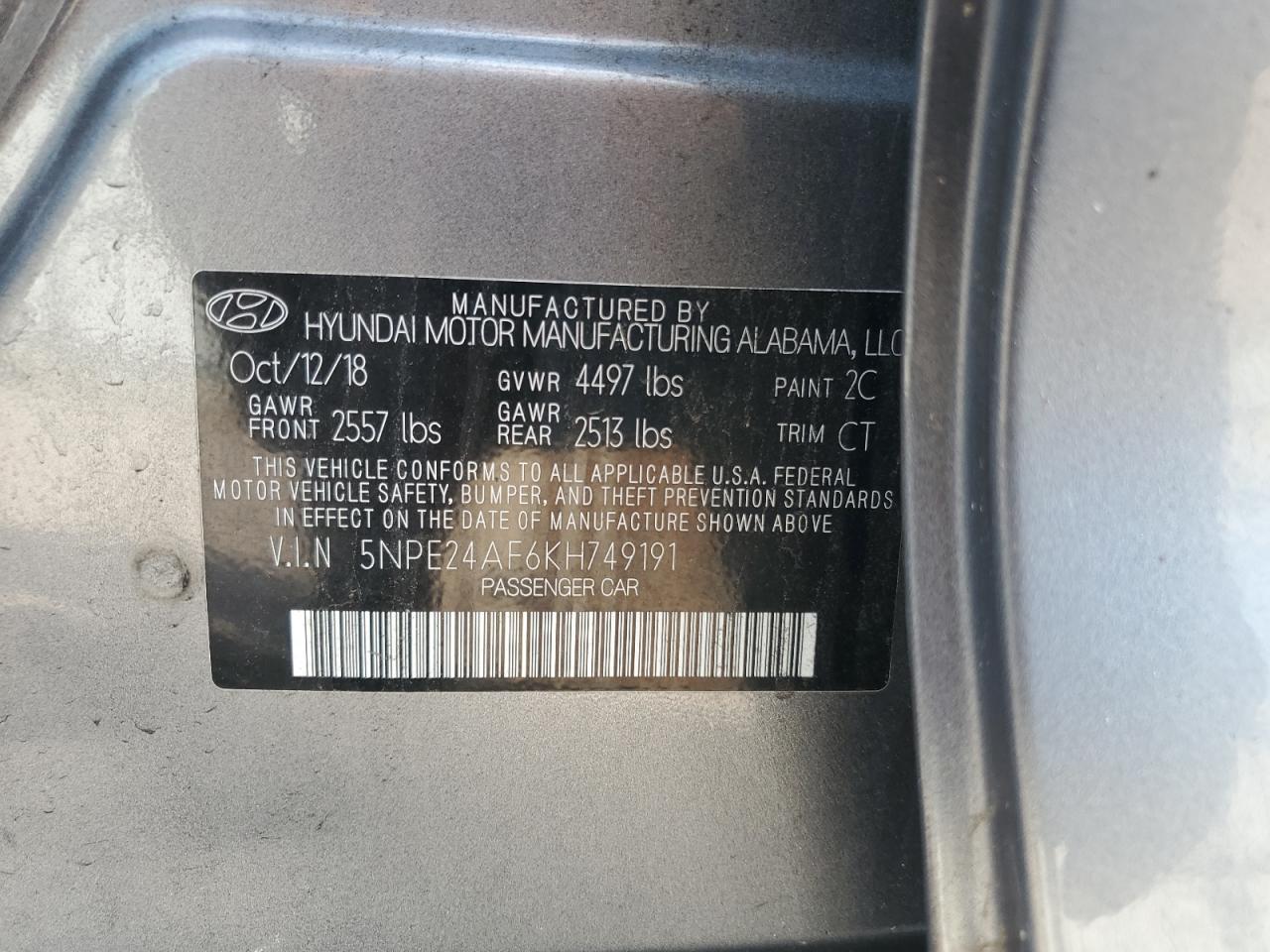 2019 HYUNDAI SONATA