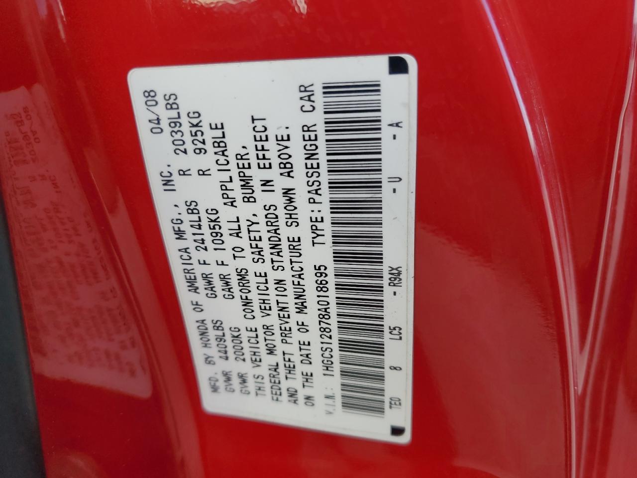 2008 HONDA ACCORD