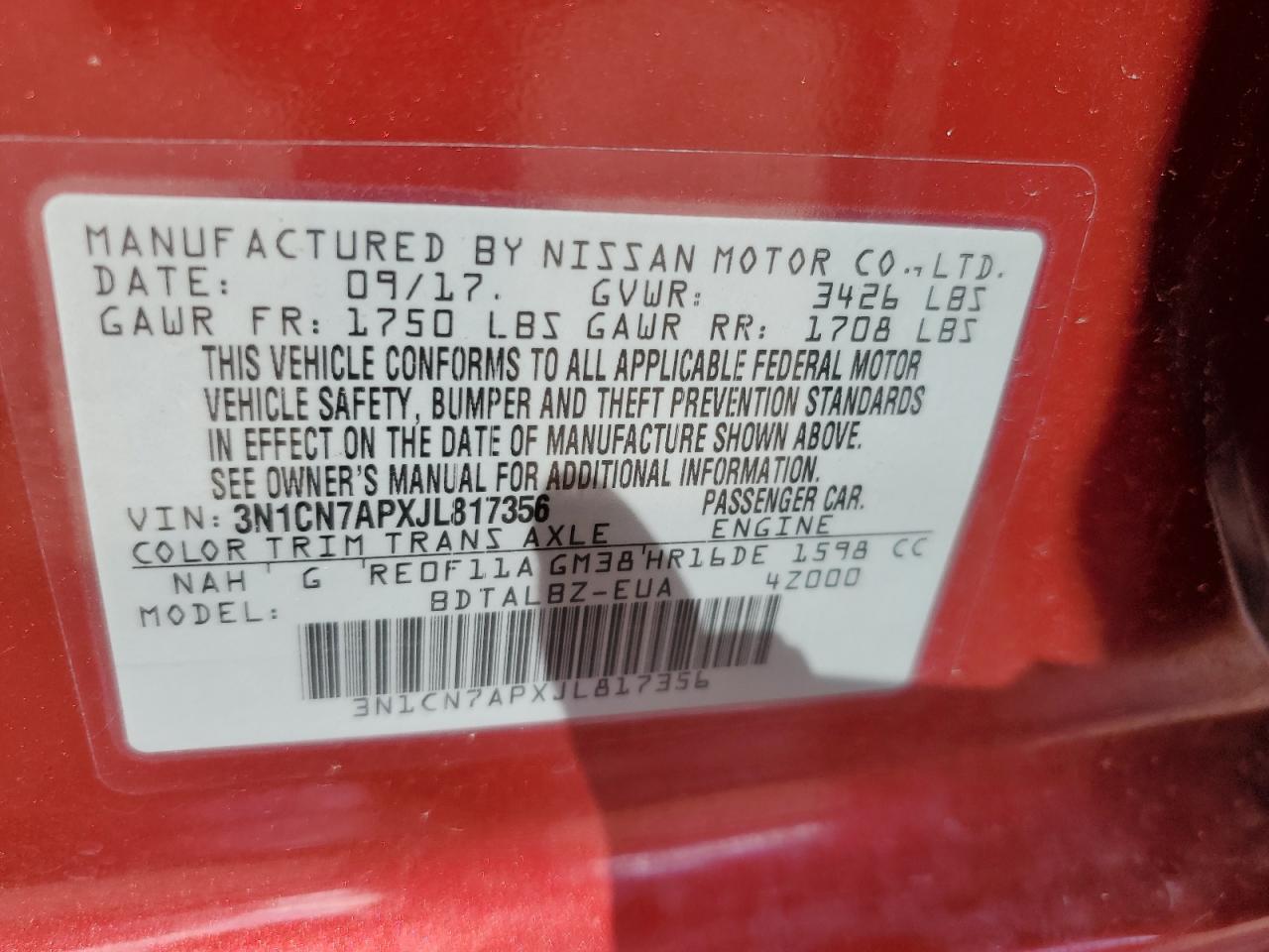 2018 NISSAN VERSA