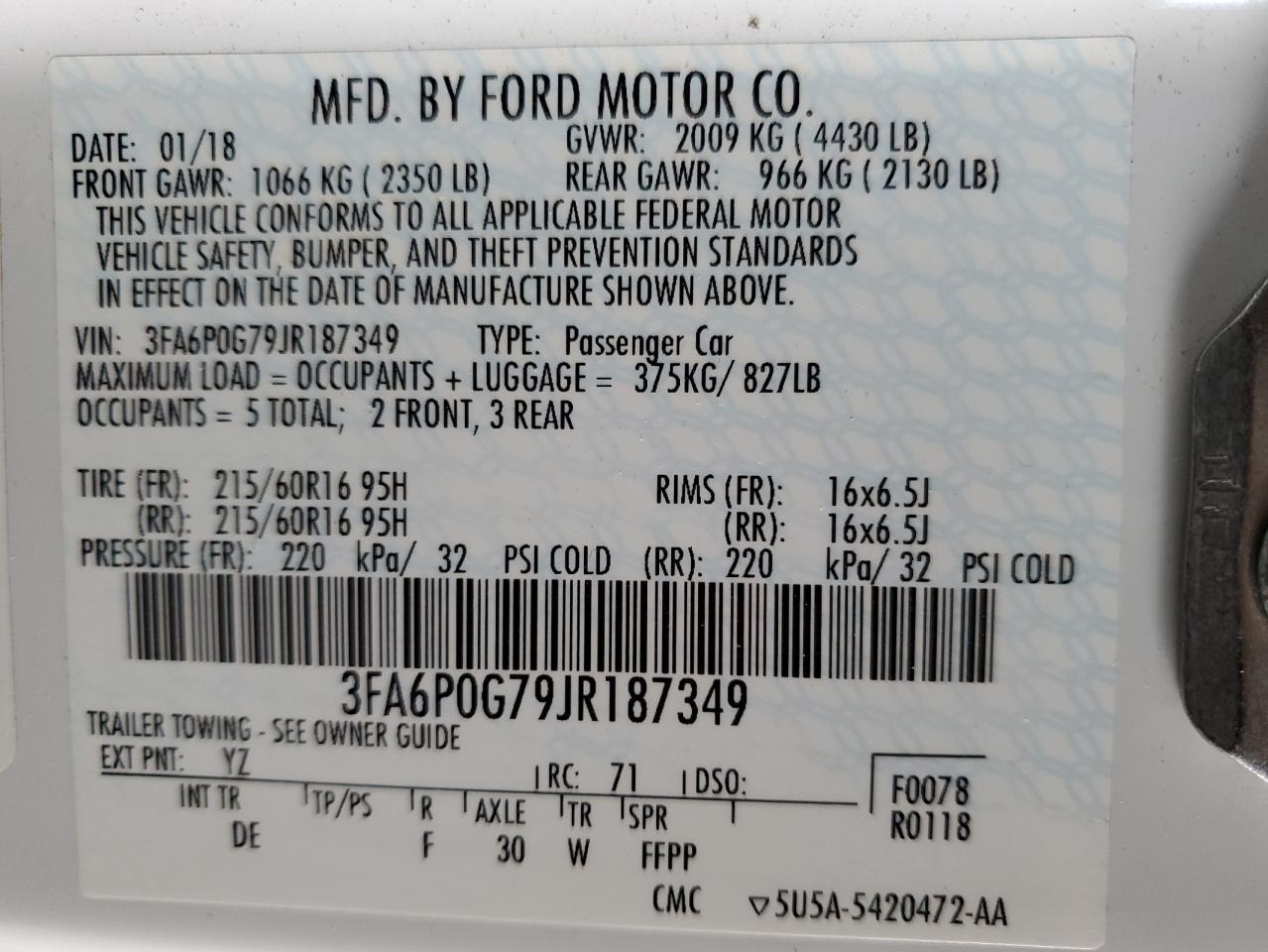 2018 FORD FUSION