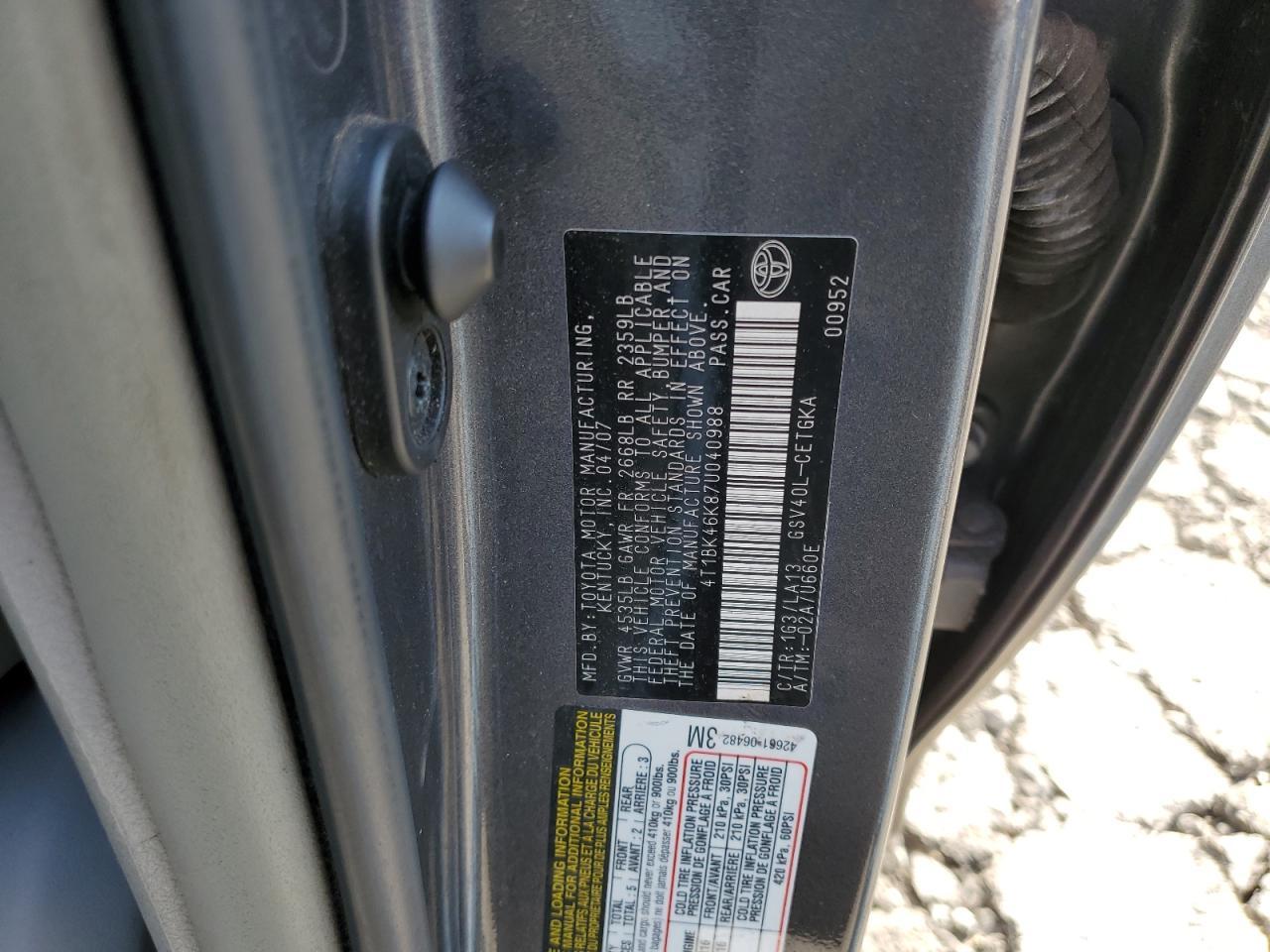 2007 TOYOTA CAMRY