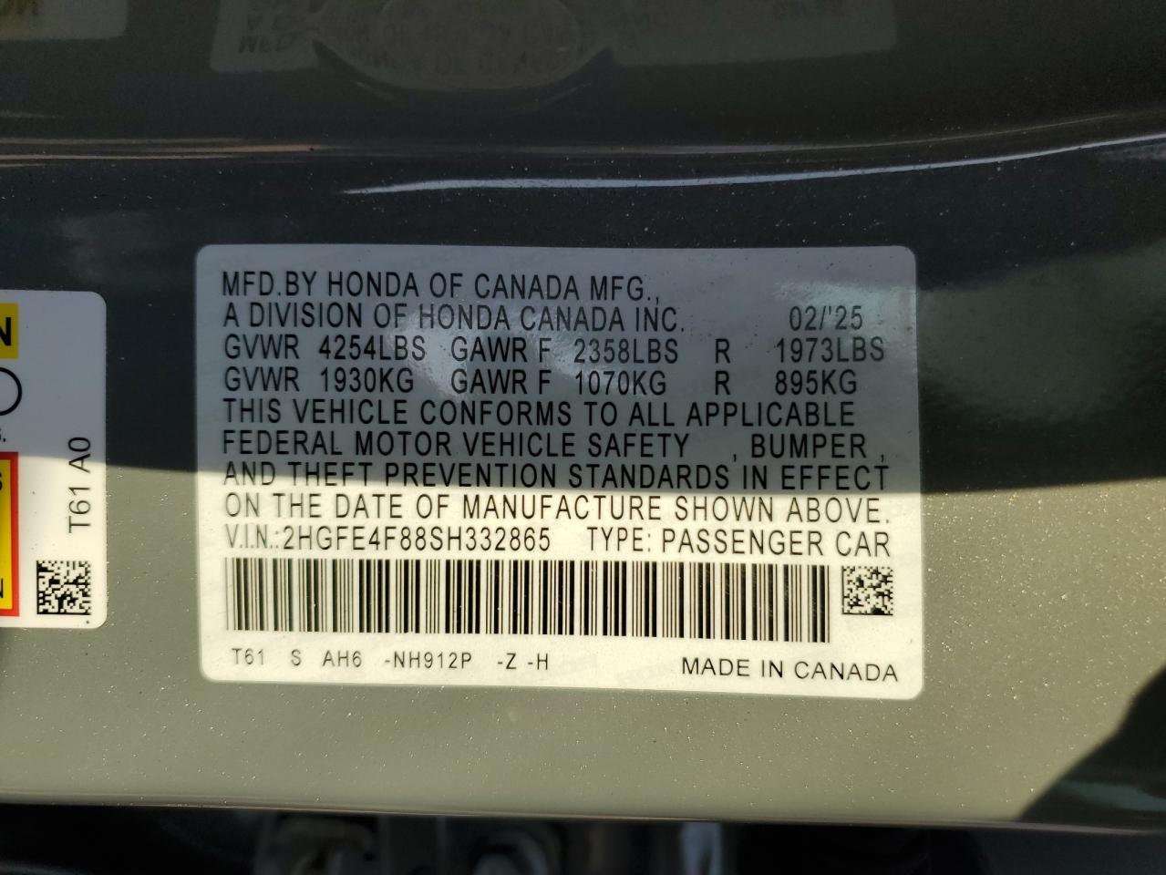 2025 HONDA CIVIC