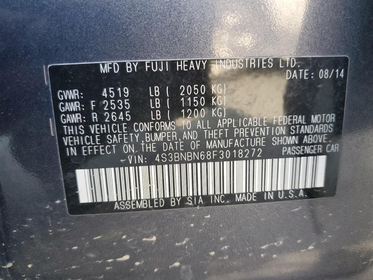 2015 SUBARU Legacy