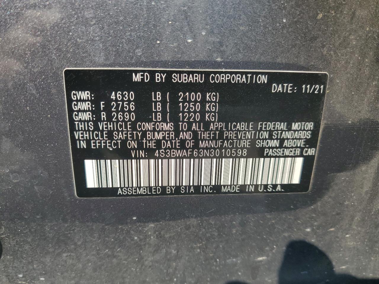 2022 SUBARU Legacy