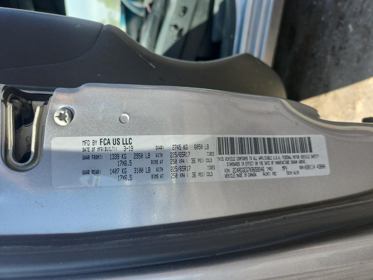 2019 DODGE GRAND CARAVAN