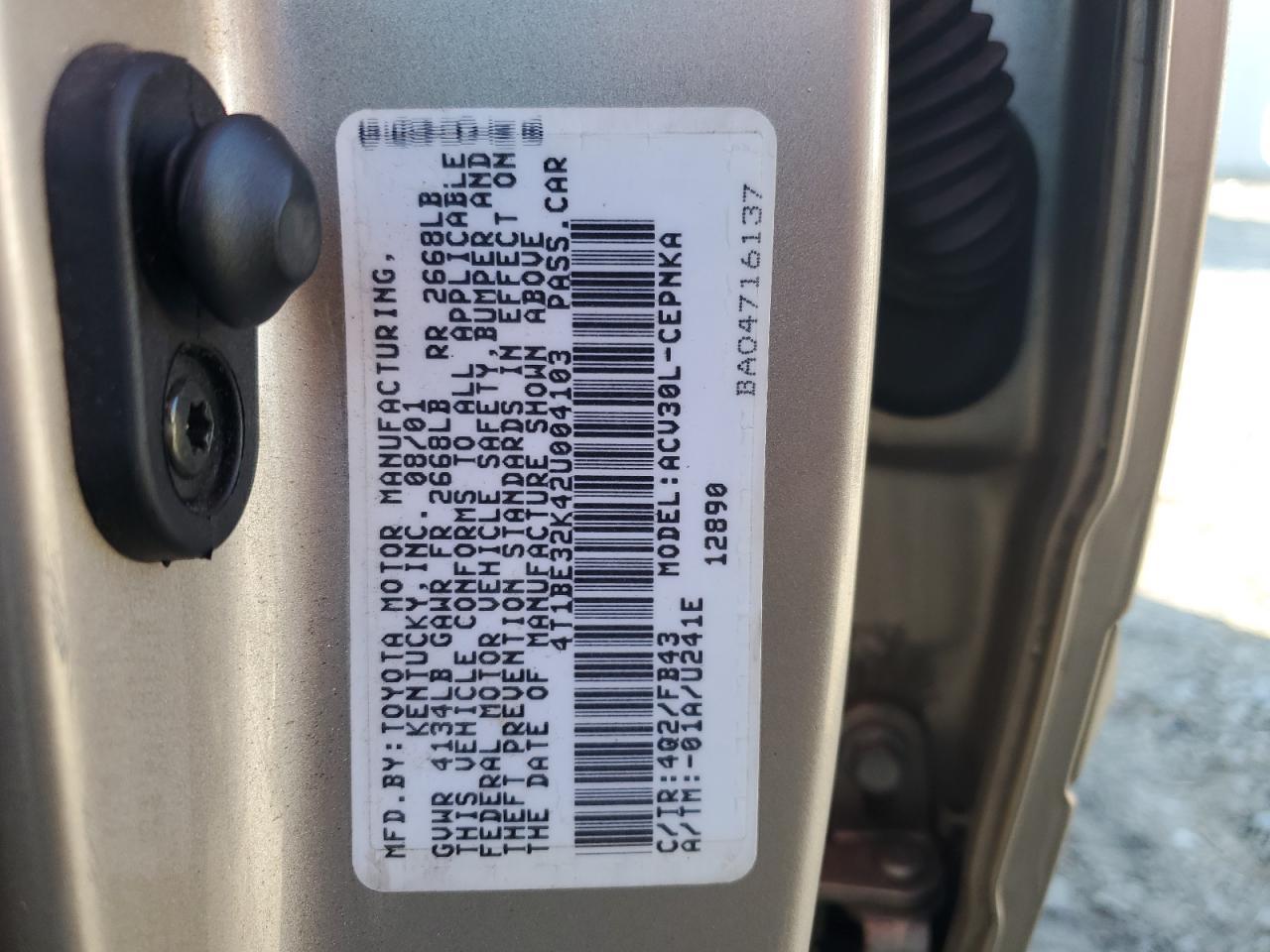 2002 TOYOTA CAMRY