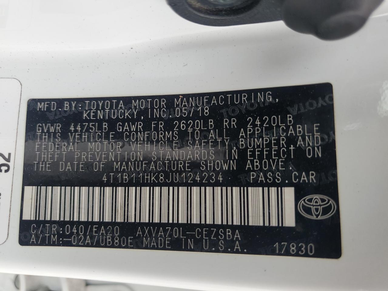 2018 TOYOTA CAMRY