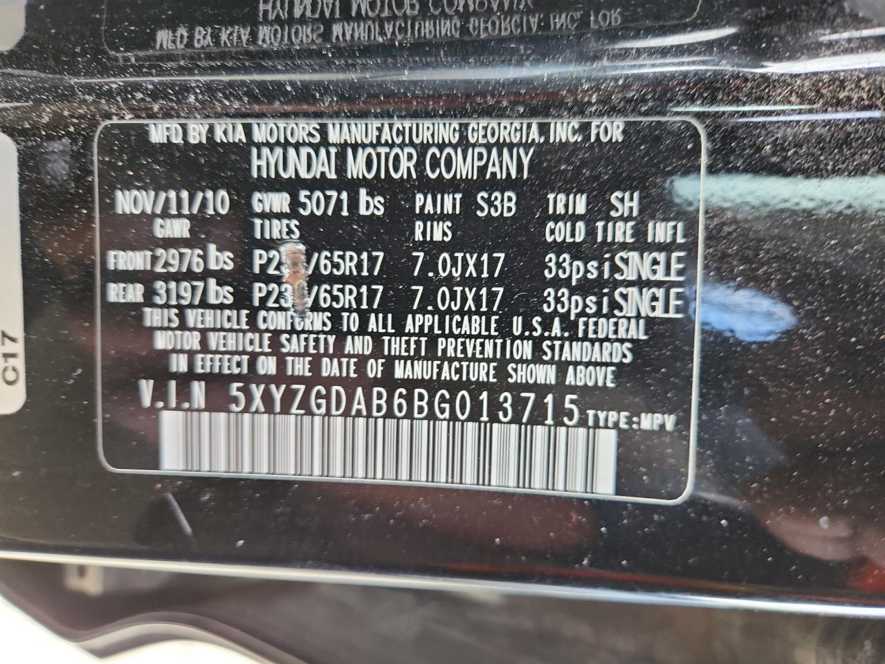 2011 HYUNDAI SANTA FE