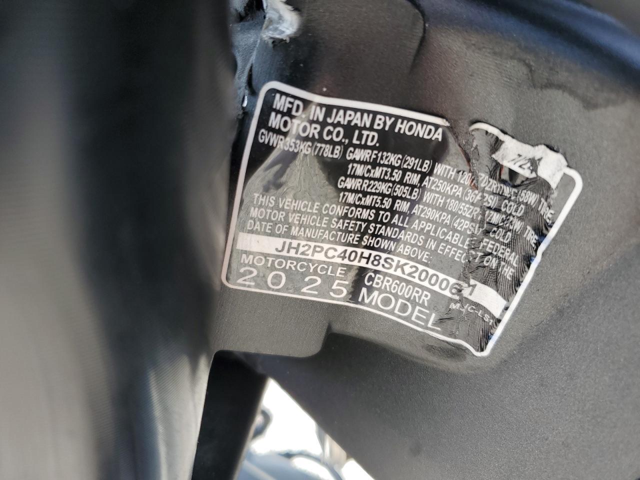 2025 HONDA Cbr600